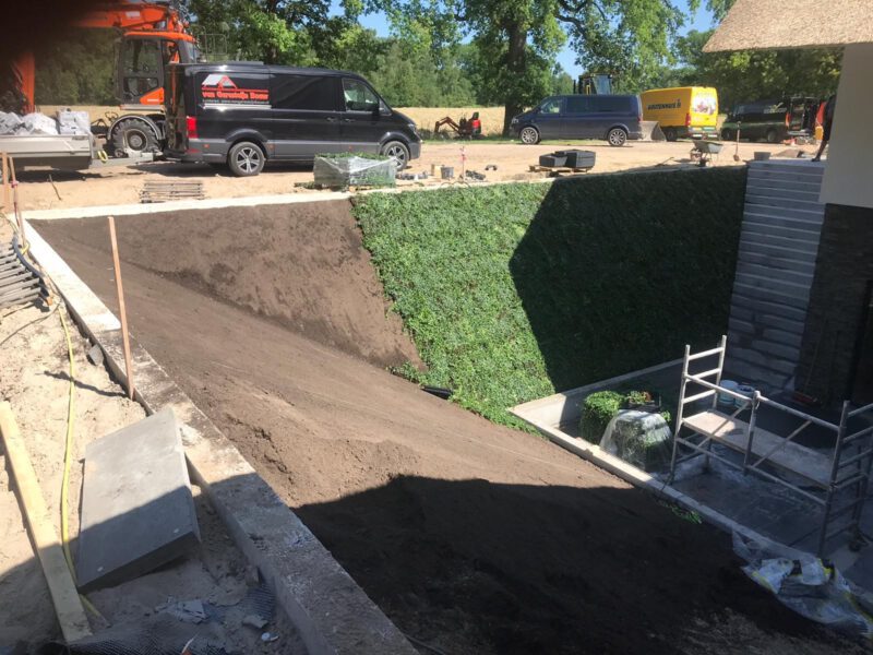 Kokos plantenmatten op talud